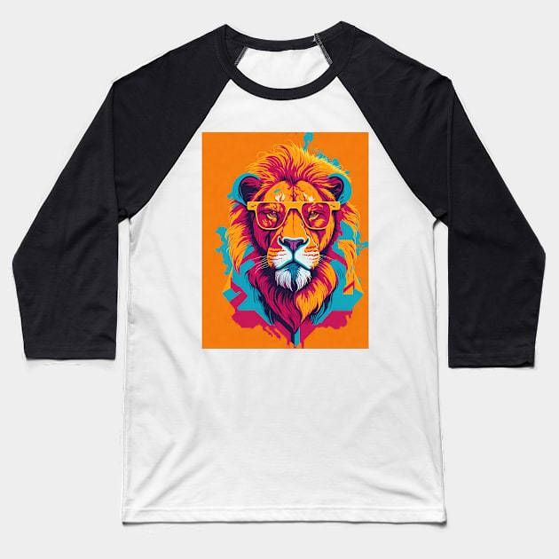 Cool Lion Art Baseball T-Shirt by VisionDesigner
